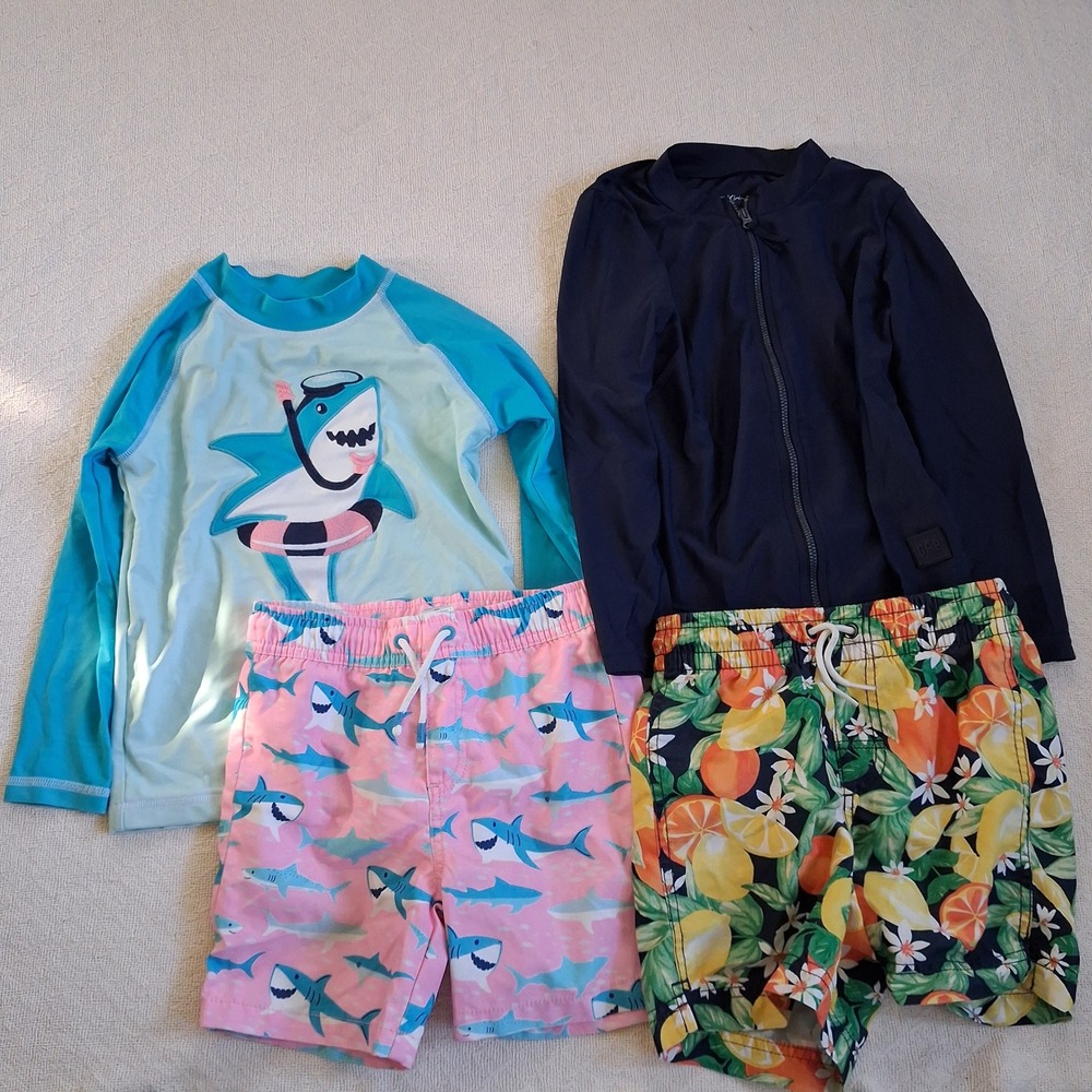 boys swim suits 2sets boys small 6/7 kids beach pool summer